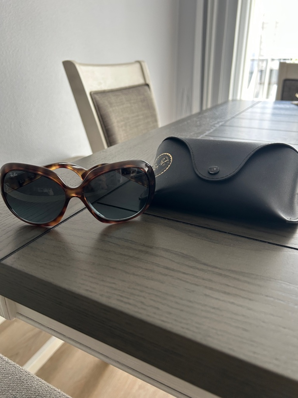 Ray-Ban Women's Tortoiseshell Sunglasses with Dark Lenses